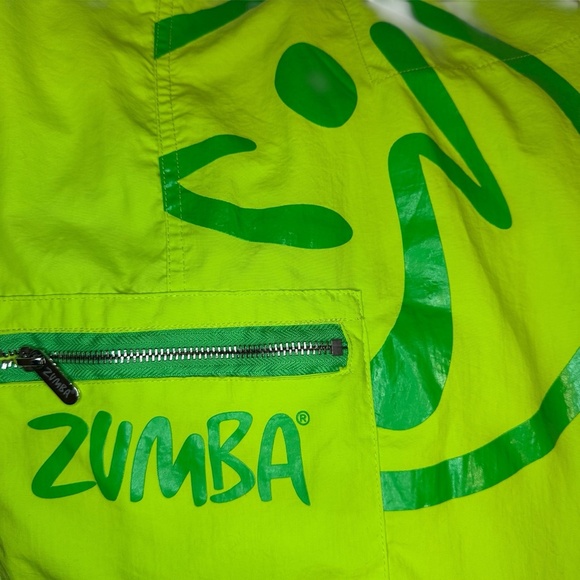 ZUMBA Y2K Neon Green Parachute Cargo Pants M Athleisure Utility Streetwear Dance - Picture 7 of 10